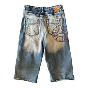 Vintage Akademiks Baggy Extra Long Jean Shorts 36 (actual 34 inches) Y2K